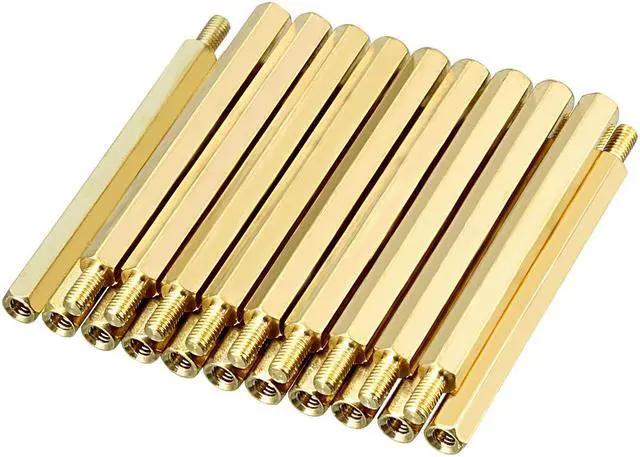 Main image of 20pcs M3 45+6mm Female Male Thread Brass Hex Standoff Spacer Screws PCB Pillar