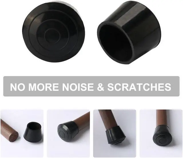 Alt view image 6 of 7 - 8pcs Chair Leg Tips Caps 25mm 1 Inch Anti Slip Rubber Furniture Table Feet Cover Floor Protector Reduce Noise Prevent Scratches