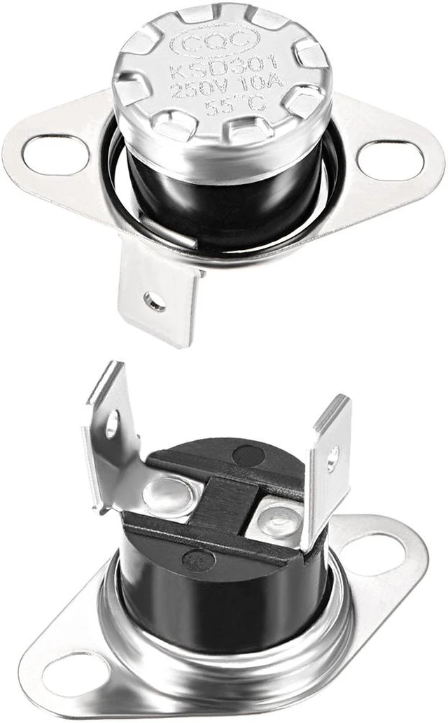 Main image of KSD301 Thermostat, Temperature Control Switch 55°C 10A Normally Closed N.C 2pcs