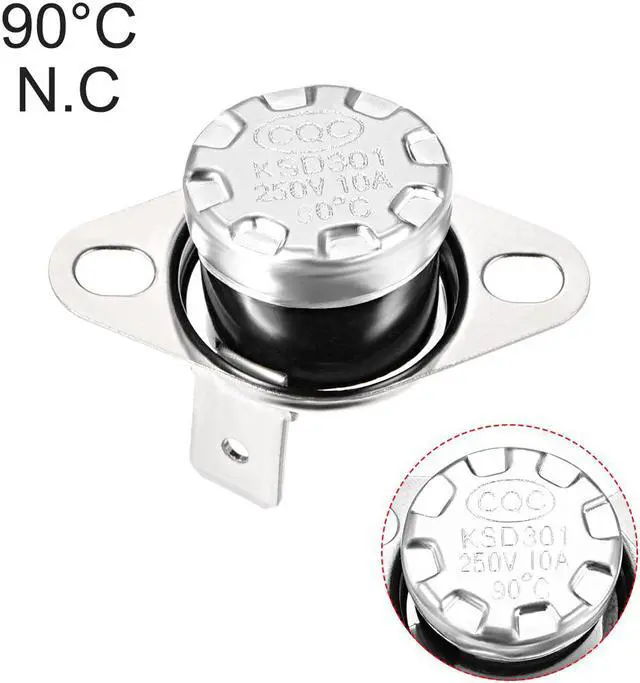 Alt view image 4 of 4 - KSD301 Thermostat, Temperature Control Switch 90°C 10A Normally Closed N.C 2pcs