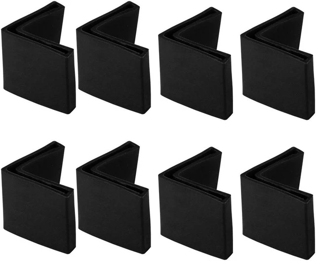 Main image of 30mm x 30mm Angle Iron Foot Pads L Shaped Furniture Leg Caps End Covers Floor Protector Black 8 Pcs