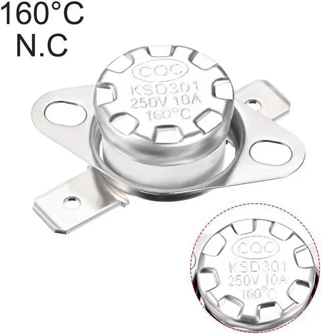 Alt view image 7 of 10 - KSD9700 Thermostat, 70 Normally Close Temperature Switch Thermal Switch, N.C 5A Metal Bimetal Temperature Controller 2pcs