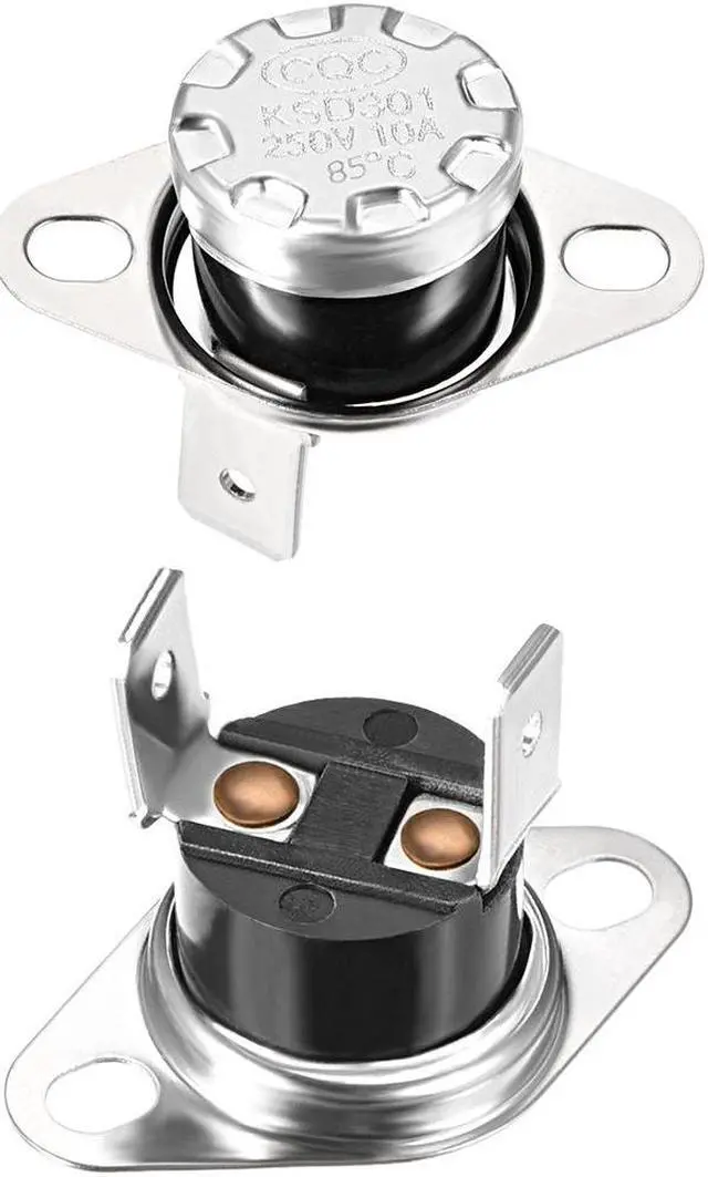 Main image of KSD301 Thermostat, Temperature Control Switch 85°C 10A Normally Closed N.C 2pcs