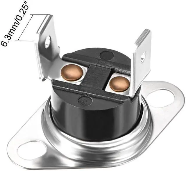 Alt view image 3 of 4 - KSD301 Thermostat, Temperature Controller 120°C 10A Normally Closed N.C 6.3mm Pin 2pcs