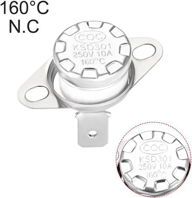 Alt view image 4 of 7 - KSD301 Thermostat, Temperature Control Switch 40°C 10A Normally Open N.O 5pcs