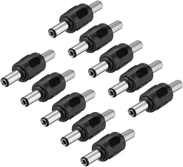 Main image of 10Pcs DC Male to Male Connector 5.5mm x 2.5mm Power Cable Jack Adapter Black