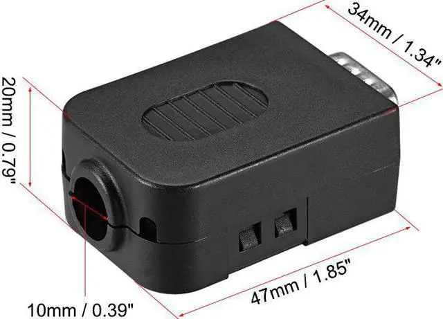 Alt view image 2 of 3 - D-sub DB9 Breakout Board Connector with Case 9 Pin 2 Row 422 Serial Male Port Solderless Terminal Block Adapter with Thumb Screws