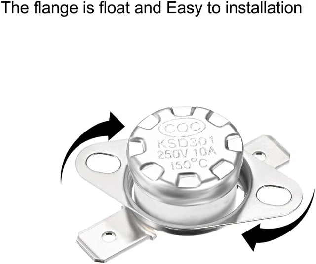Alt view image 2 of 4 - KSD301 Thermostat, Temperature Control Switch 150°C 10A , Normally Closed N.C 2pcs
