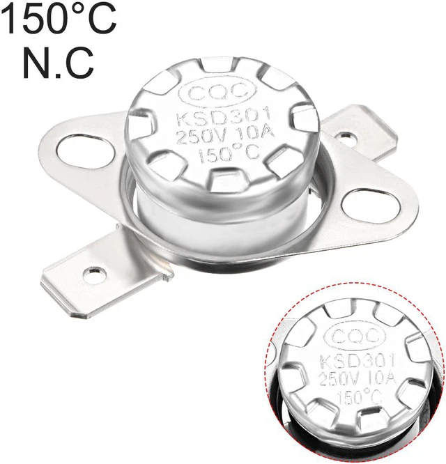 Alt view image 4 of 4 - KSD301 Thermostat, Temperature Control Switch 150°C 10A , Normally Closed N.C 2pcs