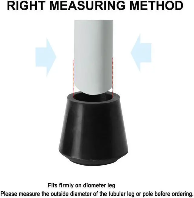 Alt view image 3 of 7 - 8pcs Chair Leg Tips Caps 14mm 9/16 Inch Anti Slip Rubber Furniture Table Feet Cover Floor Protector Reduce Noise Prevent Scratches