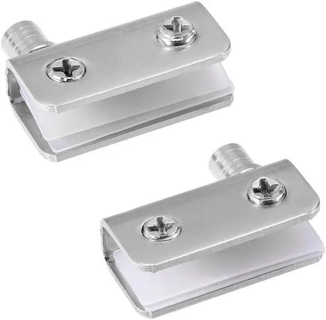 Alt view image 3 of 3 - Glass Hinge Stainless Steel Glass Door Pivot Hinge Glass Clamp Silver Tone 40x13x20mm , 2 Pair