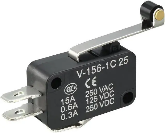 Alt view image 4 of 4 - 10pcs V-156-1C25 Black Hinge Roller Lever Micro Limit Switches