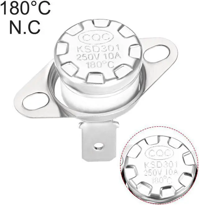 Alt view image 4 of 4 - KSD301 Thermostat, Temperature Control Switch 180°C 10A Normally Closed N.C 5pcs