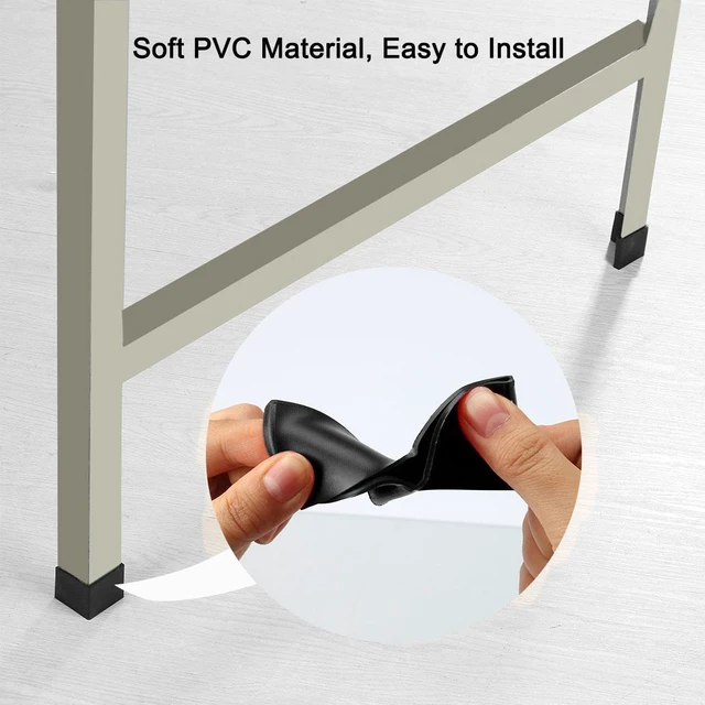 Alt view image 6 of 7 - 30mm x 30mm Angle Iron Foot Pads L Shaped Furniture Leg Caps End Covers Floor Protector Black 8 Pcs