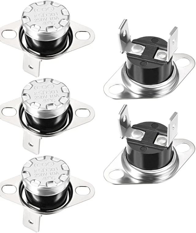 Main image of KSD301 Thermostat, Temperature Control Switch 40°C 10A Normally Closed N.C 5pcs