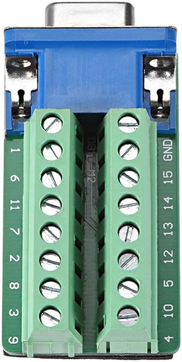 Alt view image 3 of 3 - D-sub DB15 Breakout Board Connector 15 Pin 3-row Female Port Solderless Terminal Block Adapter