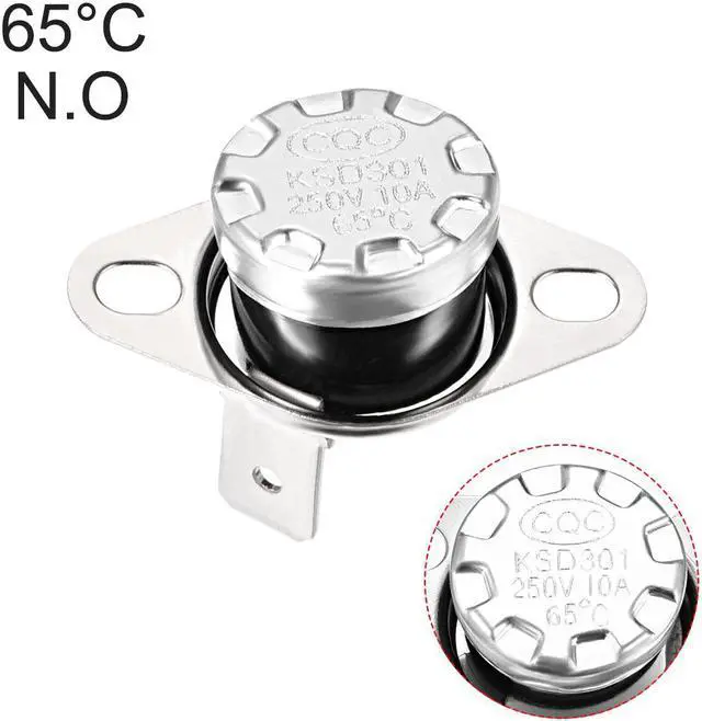 Alt view image 4 of 4 - KSD301 Thermostat, Temperature Control Switch 65°C 10A Normally Open N.O 2pcs