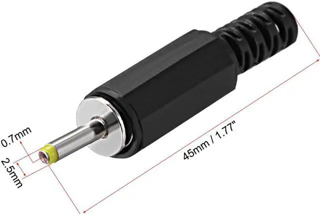 Alt view image 2 of 3 - DC Male Connector 2.5mm x 0.7mm x 9mm Power Cable Jack Adapter Coupler 10Pcs