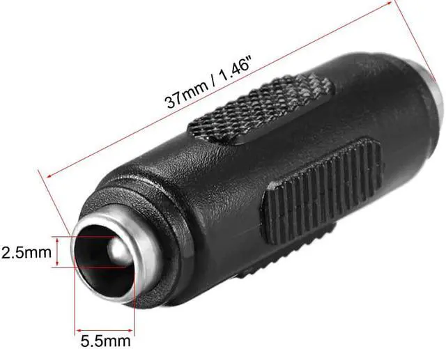 Alt view image 2 of 3 - DC Female to Female Connector 5.5mm x 2.5mm Power Cable Jack Adapter Black 3Pcs