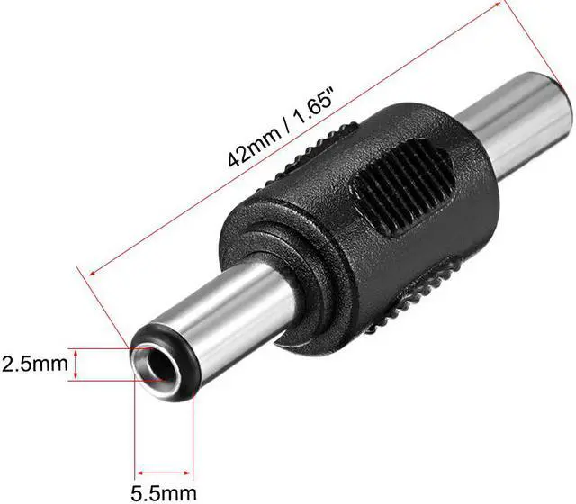 Alt view image 2 of 3 - 10Pcs DC Male to Male Connector 5.5mm x 2.5mm Power Cable Jack Adapter Black