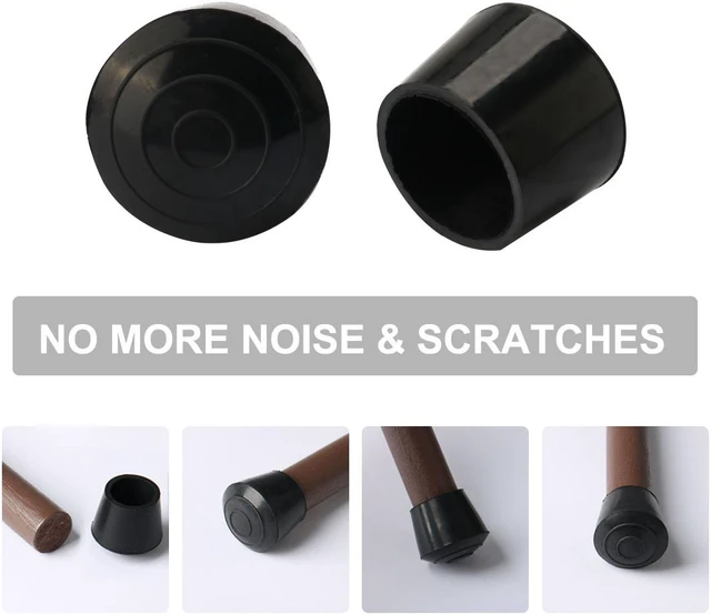 Alt view image 6 of 7 - 2pcs Chair Leg Tips Caps 25mm 1 Inch Anti Slip Rubber Furniture Table Feet Cover Floor Protector Reduce Noise Prevent Scratches