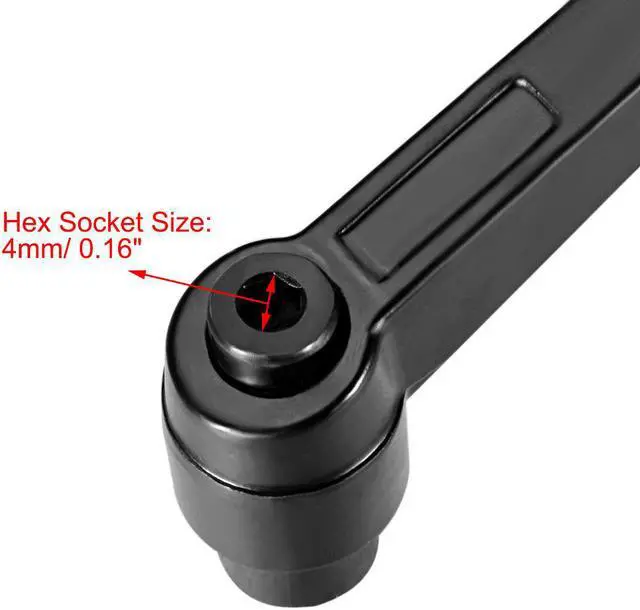 Alt view image 4 of 4 - M8 Handle Adjustable Clamping Lever Thread Push Button Ratchet Female Threaded Stud 3 Pcs