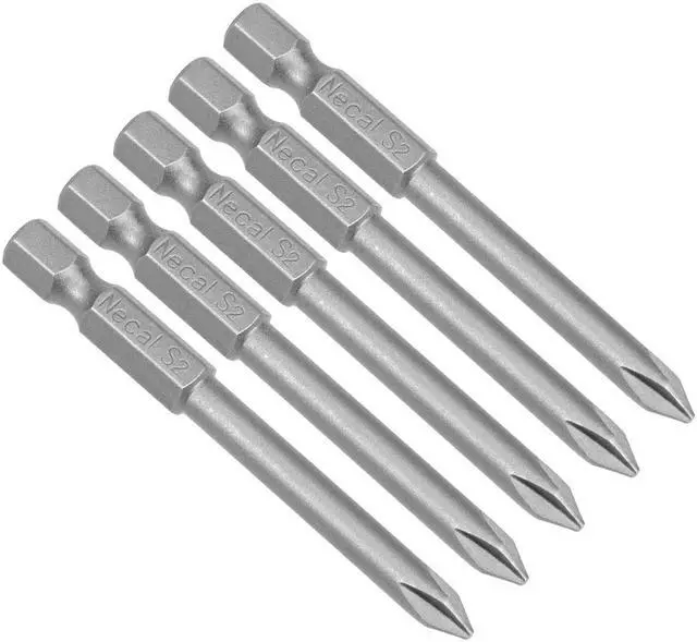 Main image of 5Pcs 1/4-Inch Hex Shank 65mm Length Phillips 5PH1 Magnetic Screw Driver S2 Screwdriver Bits