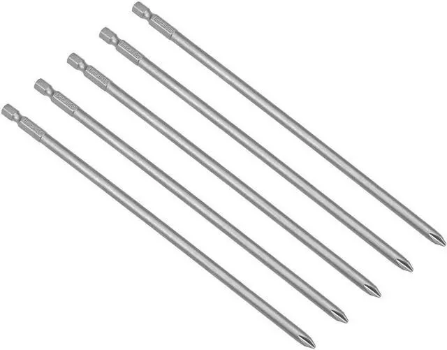 Main image of 5Pcs 1/4-Inch Hex Shank 200mm Length Phillips 6PH2 Magnetic Screw Driver S2 Screwdriver Bits