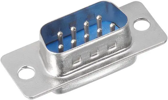 Alt view image 4 of 4 - D-sub Connector Male Plug 9-pin 2-row Port Terminal Breakout Solder Type for Mechanical Equipment CNC Computers Blue Pack of 5