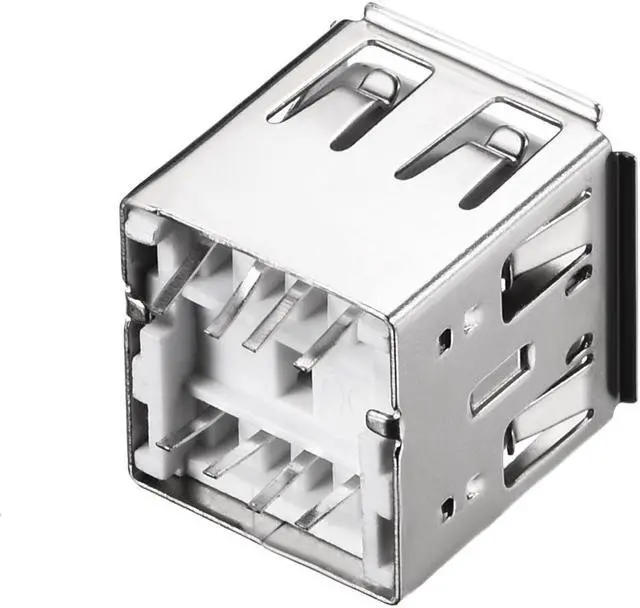 Alt view image 3 of 4 - PCB USB Connector Type-A Dual Port Female Jack 8P Vertical 180 Degree 5Pcs