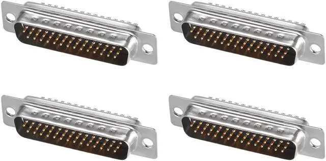 Main image of D-sub Connector Male Plug 44-pin 3-row Port Terminal Breakout Solder Type for Mechanical Equipment CNC Computers Black Pack of 4