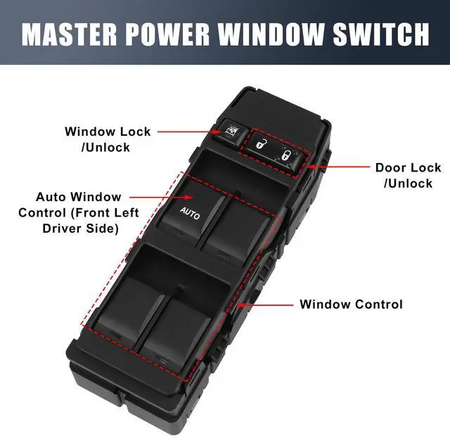 Alt view image 3 of 4 - 56040691AC Front Left Master Power Window Switch for 2007-2010 Jeep Compass