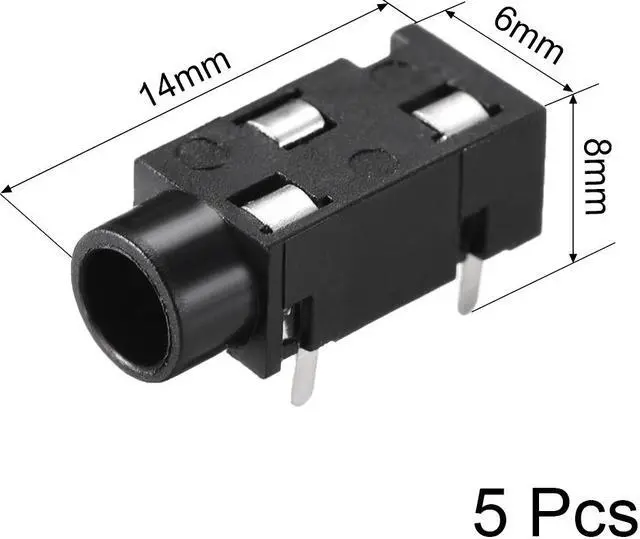 Alt view image 2 of 4 - 3.5 mm Audio Jack Connector PCB Mount Female Socket 3Pin  PJ-320 5pcs