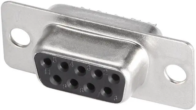 Main image of D-sub Connector DB9 Female Socket 9-pin 2-row Port Terminal Breakout for Mechanical Equipment CNC Computers Black Pack of 20