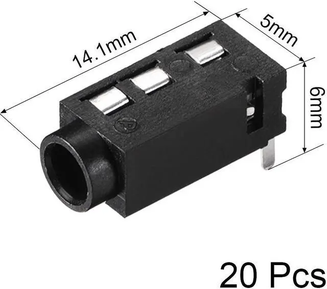 Alt view image 2 of 4 - 3.5 mm Audio Jack Connector PCB Mount Female Socket 4 Pin PJ-320A 20pcs