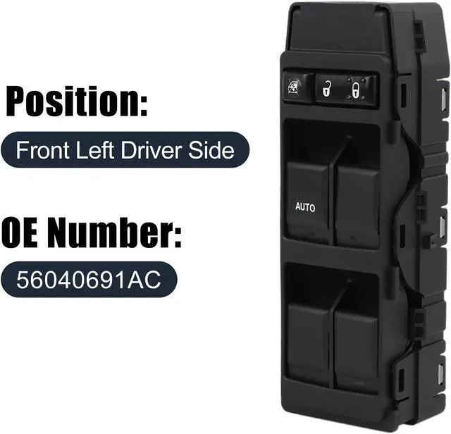 Alt view image 2 of 4 - 56040691AC Front Left Master Power Window Switch for 2007-2010 Jeep Compass