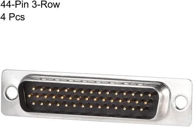 Alt view image 2 of 4 - D-sub Connector Male Plug 44-pin 3-row Port Terminal Breakout Solder Type for Mechanical Equipment CNC Computers Black Pack of 4