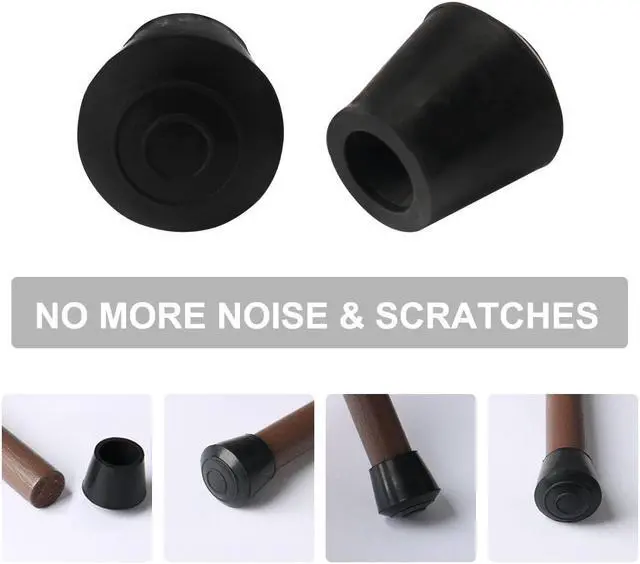 Alt view image 7 of 7 - 8pcs Chair Leg Tips Caps 10mm 3/8 Inch Inner Dia Anti Slip Rubber Furniture Table Feet Cover Floor Protector Reduce Noise Prevent Scratches