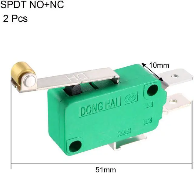 Alt view image 2 of 4 - 2PCS KW3-OZ 16A 125/250VAC SPDT NO NC Roller Lever Type Micro Limit Switches
