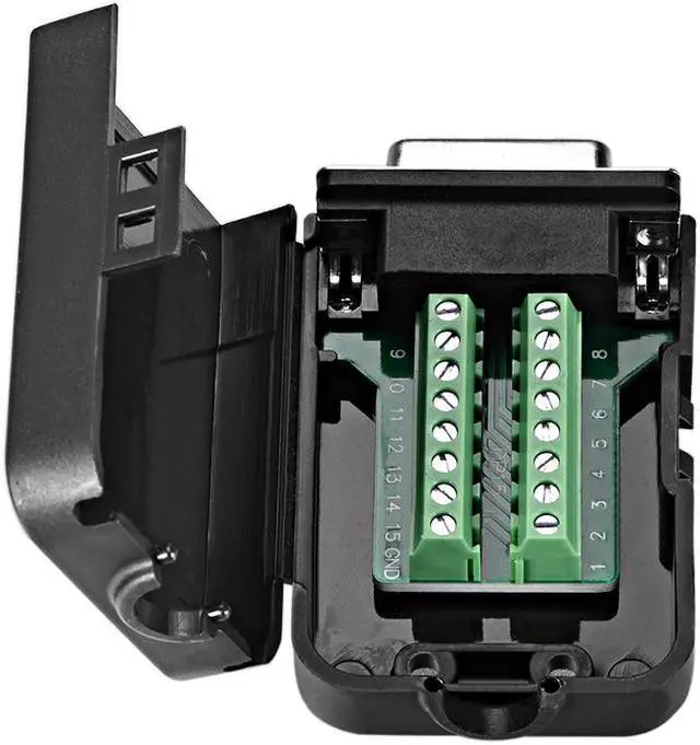 Alt view image 3 of 3 - D-sub DB15 Breakout Board Connector with Case 15 Pin 2 Row Female Port Solderless Terminal Block Adapter with Thumb Screws