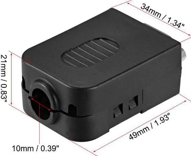 Alt view image 2 of 3 - D-sub DB9 Breakout Board Connector with Case 9 Pin 2 Row Female RS232 Serial Port Solderless Terminal Block Adapter with Positioning Nuts