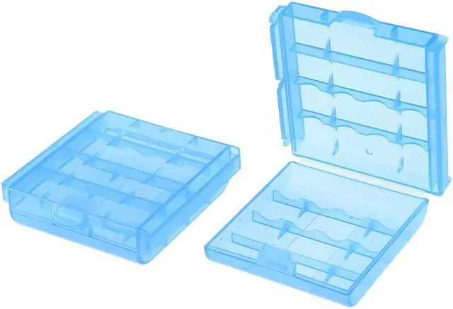 Alt view image 3 of 4 - Unique Bargains 2pcs Portable Battery Storage Case Holder Container Blue for AAA/AA Batteries