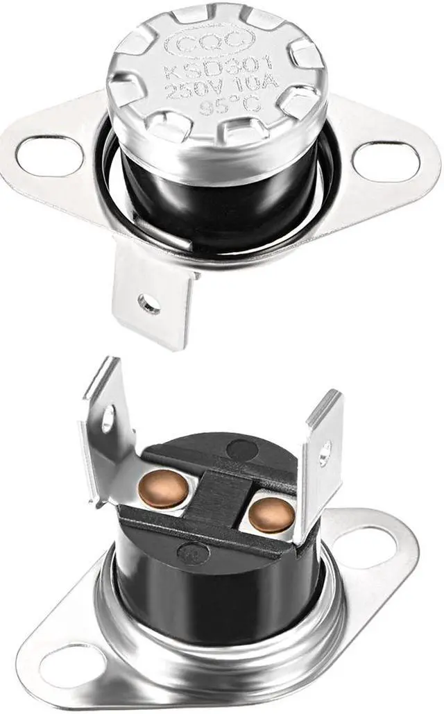 Main image of KSD301 Thermostat, Temperature Control Switch 95°C 10A Normally Closed N.C 2pcs