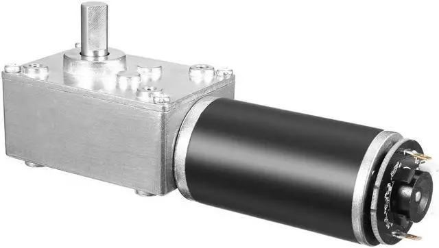 Alt view image 7 of 7 - DC 12V 111RPM 4Kg.cm Self-Locking Worm Gear Motor With Encoder And Cable, High Torque Speed Reduction Motor