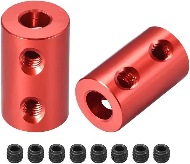 Main image of Shaft Coupling 5mm to 6mm Bore L20xD12 Robot Motor Wheel Rigid Coupler Connector Red 2 PCS