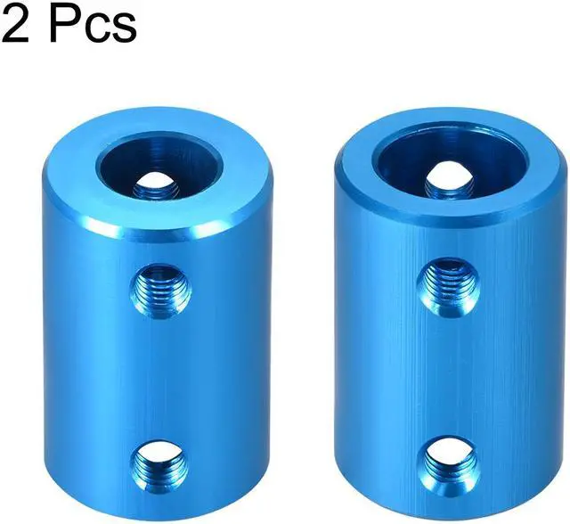 Alt view image 2 of 3 - Shaft Coupling 8mm to 10mm Bore L25xD16 Robot Motor Wheel Rigid Coupler Connector Blue 2 PCS