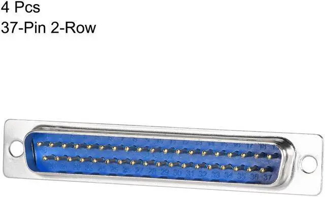 Alt view image 2 of 4 - D-sub Connector Male Plug 37-pin 2-row Port Terminal Breakout Solder Type for Mechanical Equipment CNC Computers Blue Pack of 4