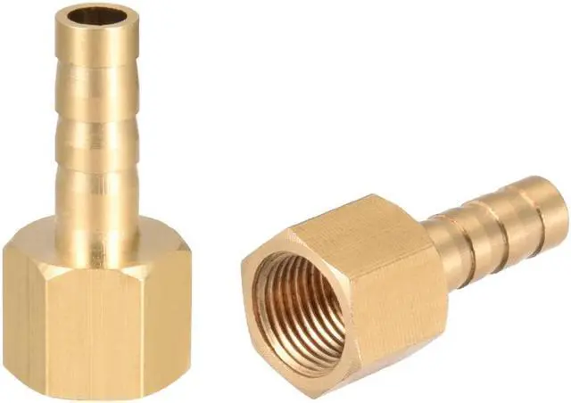 Main image of Brass Barb Hose Fitting Connector Adapter 6mm or 15/64" Barbed x 1/8" G Female Pipe 2pcs