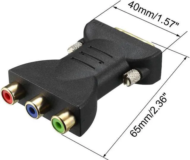 Alt view image 2 of 3 - DVI to RCA Adapter 24+5 Male to 3 RCA Female Connector for HDTV Projector