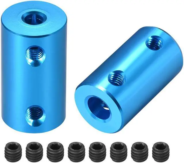 Main image of Shaft Coupling 4mm to 6mm Bore L25xD14 Robot Motor Wheel Rigid Coupler Connector Blue 2pcs